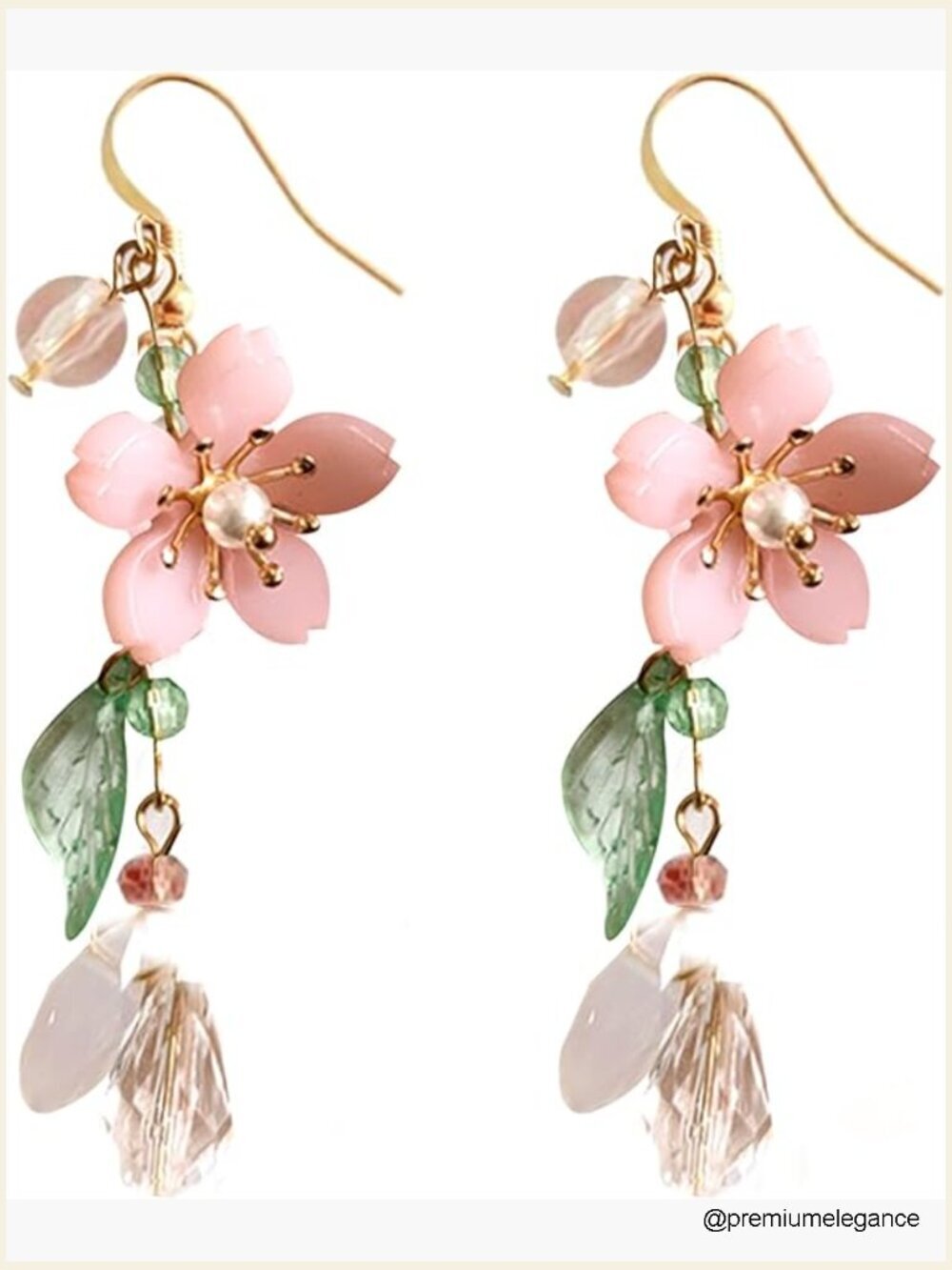 Asymmetrical Flower Dangle Earrings Fairy Statement Summer Holiday
